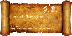 Forrai Magdolna névjegykártya
