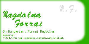 magdolna forrai business card